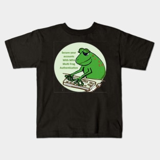 Cybersecurity frog uses multi frog authentication Kids T-Shirt